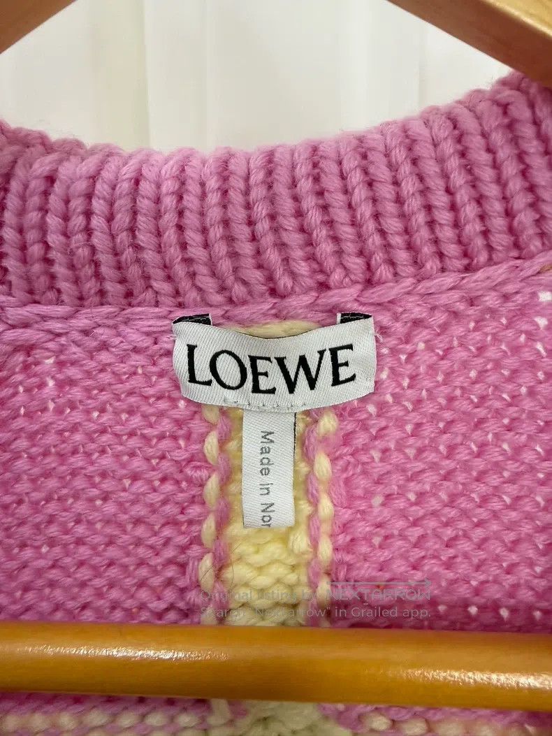 Loewe Pink 3D flower sweater cardigan