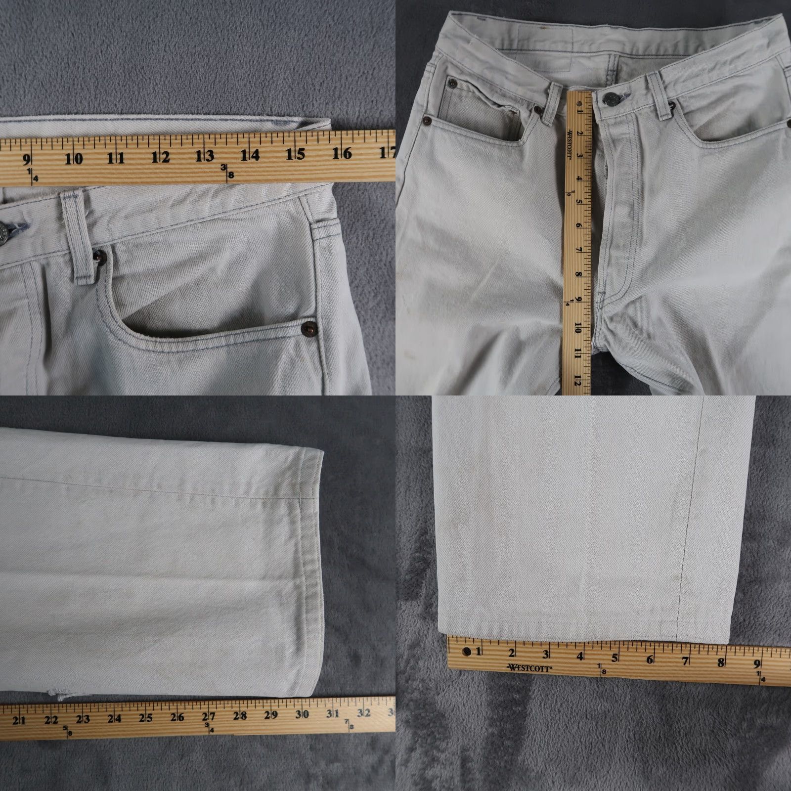 Levi's VINTAGE Levi's 501 Jeans Gray 34x36 Denim 80s USA Regular Straight Mens Regular Fit 5-Pocket Belt Loops Button Loose/Light Wear Size US 34 / EU 50 - 10 Thumbnail