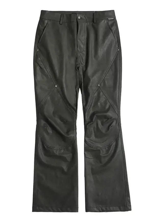 Japanese Brand Yukari x Asaka Avant garde studded pu leather flare pants Size US 34 / EU 50 - 6 Thumbnail