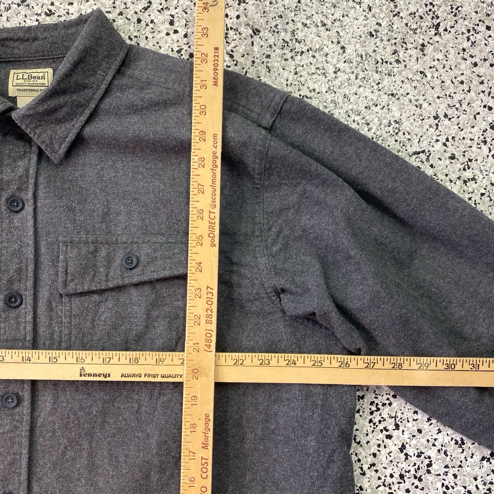 Vintage VINTAGE L.L. Bean Chamois Flannel Shirt Mens XXL Long Sleeve Gray Pocket Shirt Size US XXL / EU 58 / 5 - 2 Thumbnail