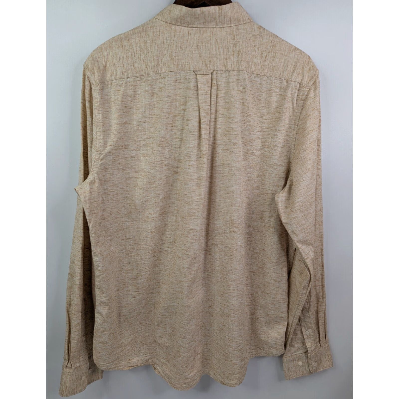 Denime Ricky Singh Shirt Mens XL Beige Denim Flower L/S Floral Button Cuff Size US XL / EU 56 / 4 - 5 Thumbnail