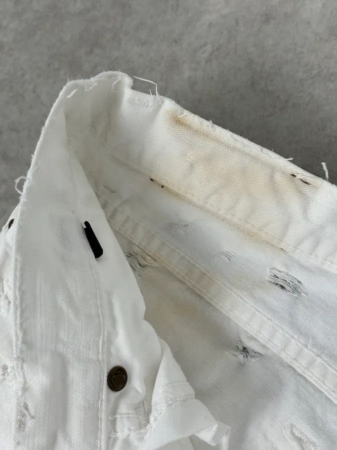 Just Cavalli SS2004 Cavalli Distressed White Denim Jeans Size US 32 / EU 48 - 11 Thumbnail