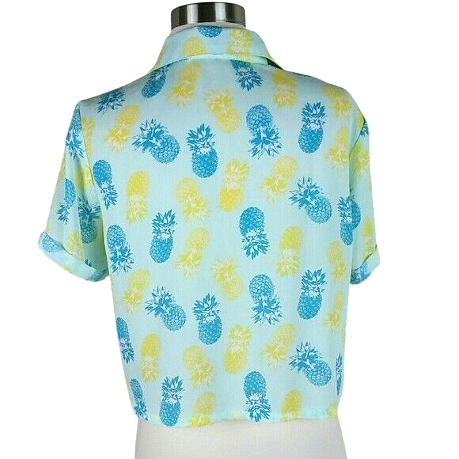 Freebandz Freebird Blouse Women M Tropical Hawaiian Pineapple Resort Size M / US 6-8 / IT 42-44 - 4 Thumbnail