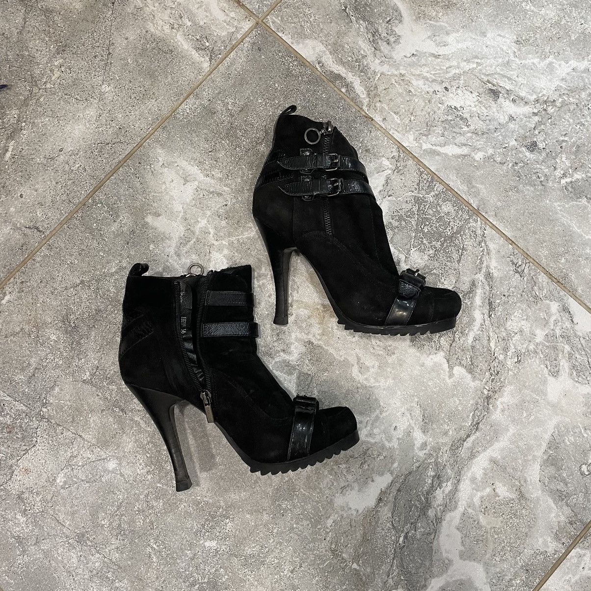 Japanese Brand 36 Vintage cyber goth Y2K Heels Ankle Boots shoes aztek dese Size US 6 / IT 36 - 1 Thumbnail