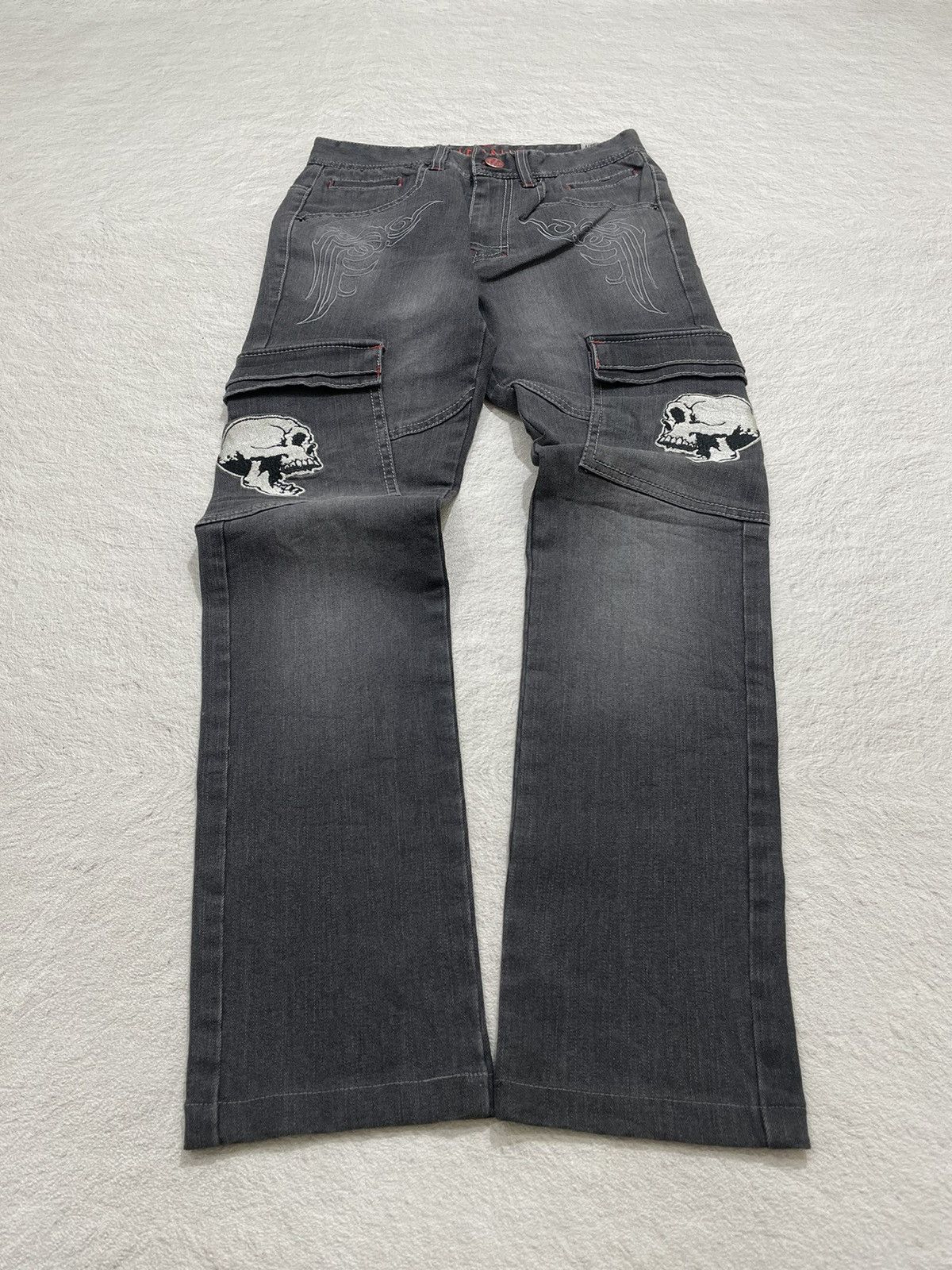 Hysteric Glamour 2000s Green Skull Embroidery Cargo Denim Y2K Size US 26 / EU 42 - 1 Thumbnail