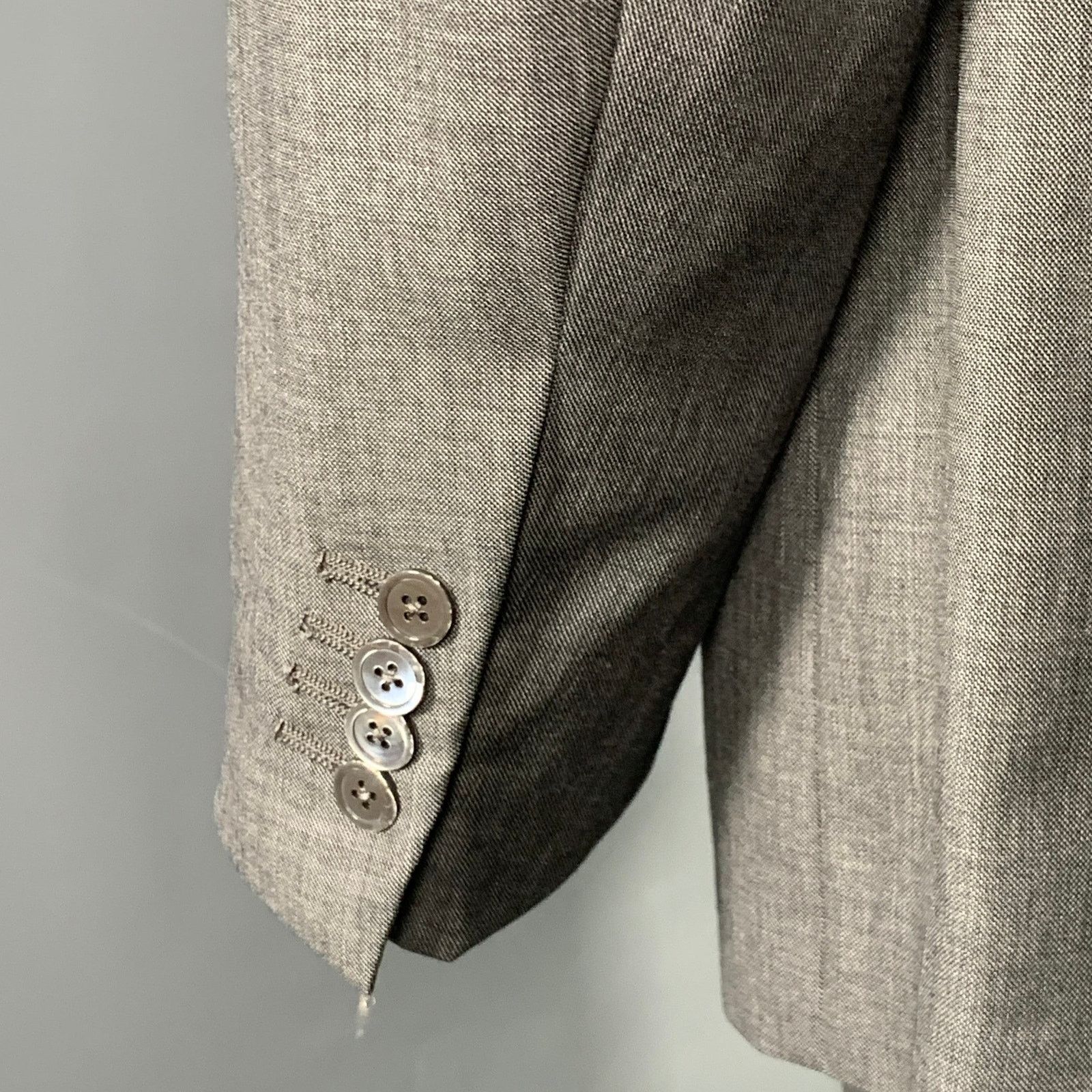 Isaia ISAIA Size 46 Regular Grey Slate Wool Notch Lapel Suit Size 46R - 6 Thumbnail