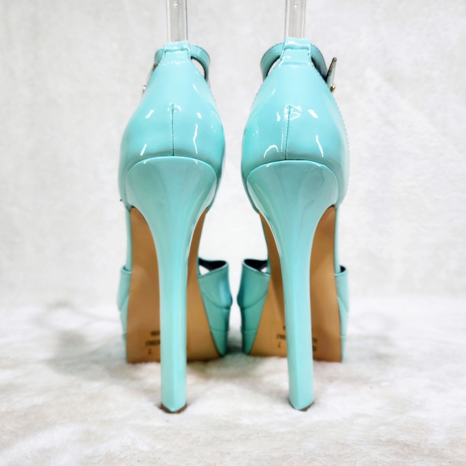 Other Rachelle Teal Mint Patent Platform Stiletto High Heels Ankle Size US 10 / IT 40 - 3 Thumbnail