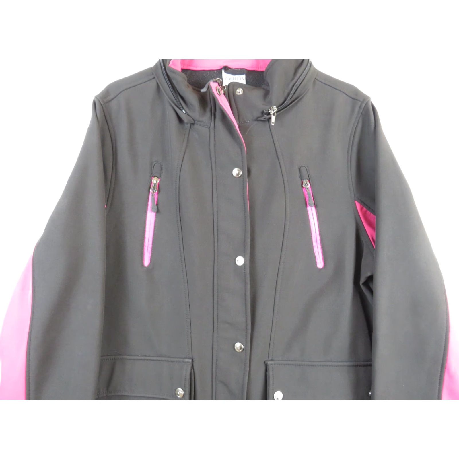 Vintage Magellan Outdoors Ladies Coat Jacket Hooded Lined Fleece Winter Size L Black & Pink Zip Size L / US 10 / IT 46 - 3 Thumbnail