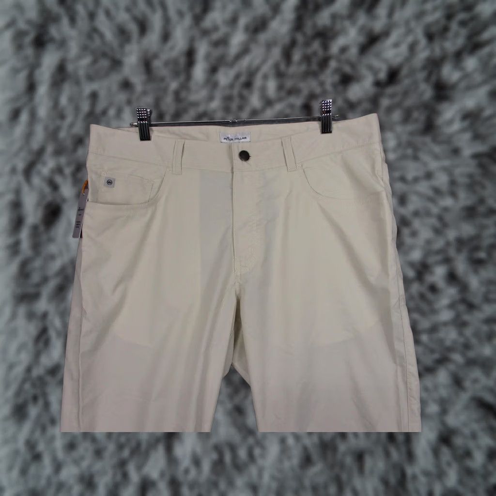 Peter Millar Peter Millar Crown Sport Pants Men 5-Pocket Beige 35x34 Slim? (adjusted to fit constraints) Size US 35 - 1 Thumbnail
