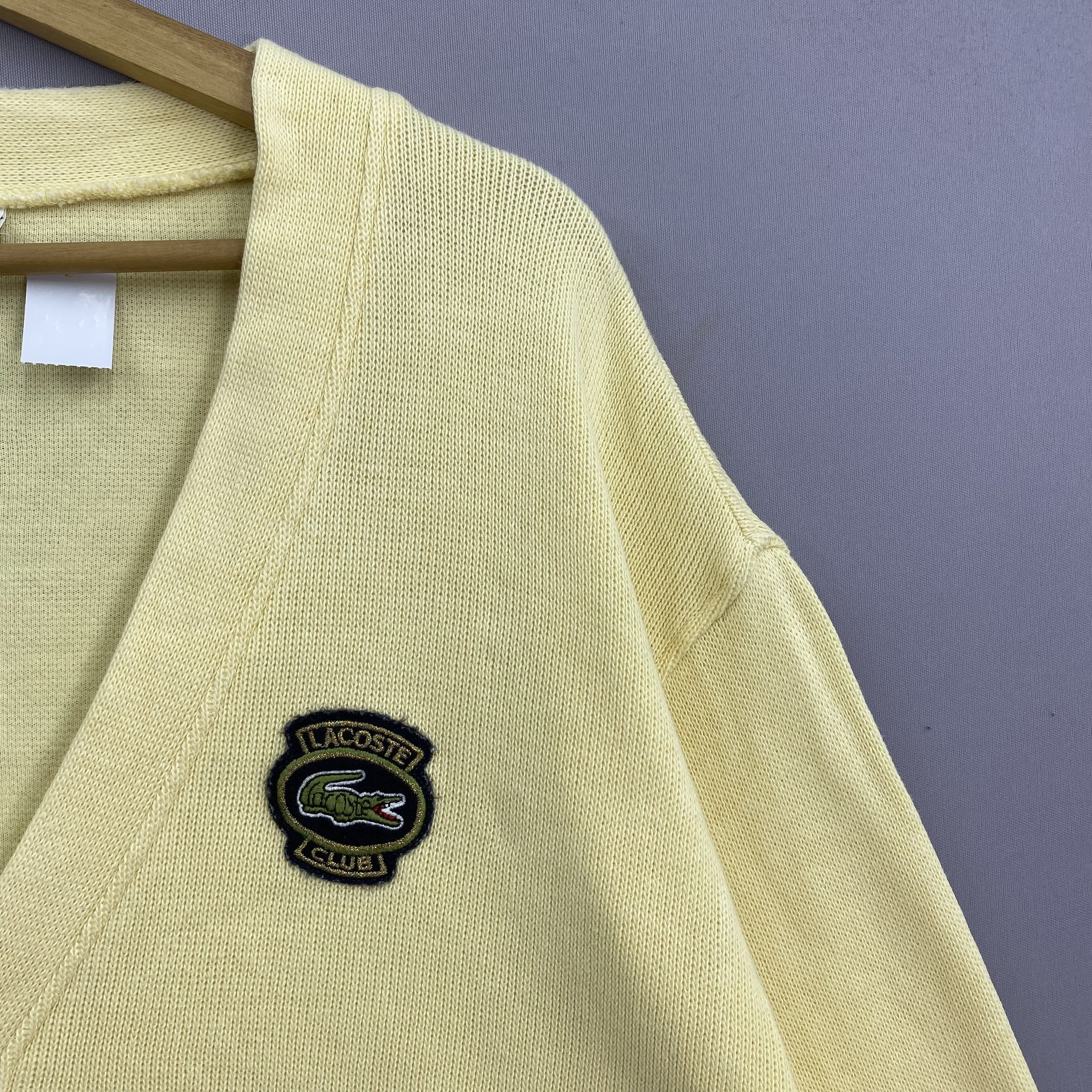Lacoste Vintage 90s Lacoste Ribbed Knit Cardigan V-Neck Sweater Size US M / EU 48-50 / 2 - 4 Thumbnail