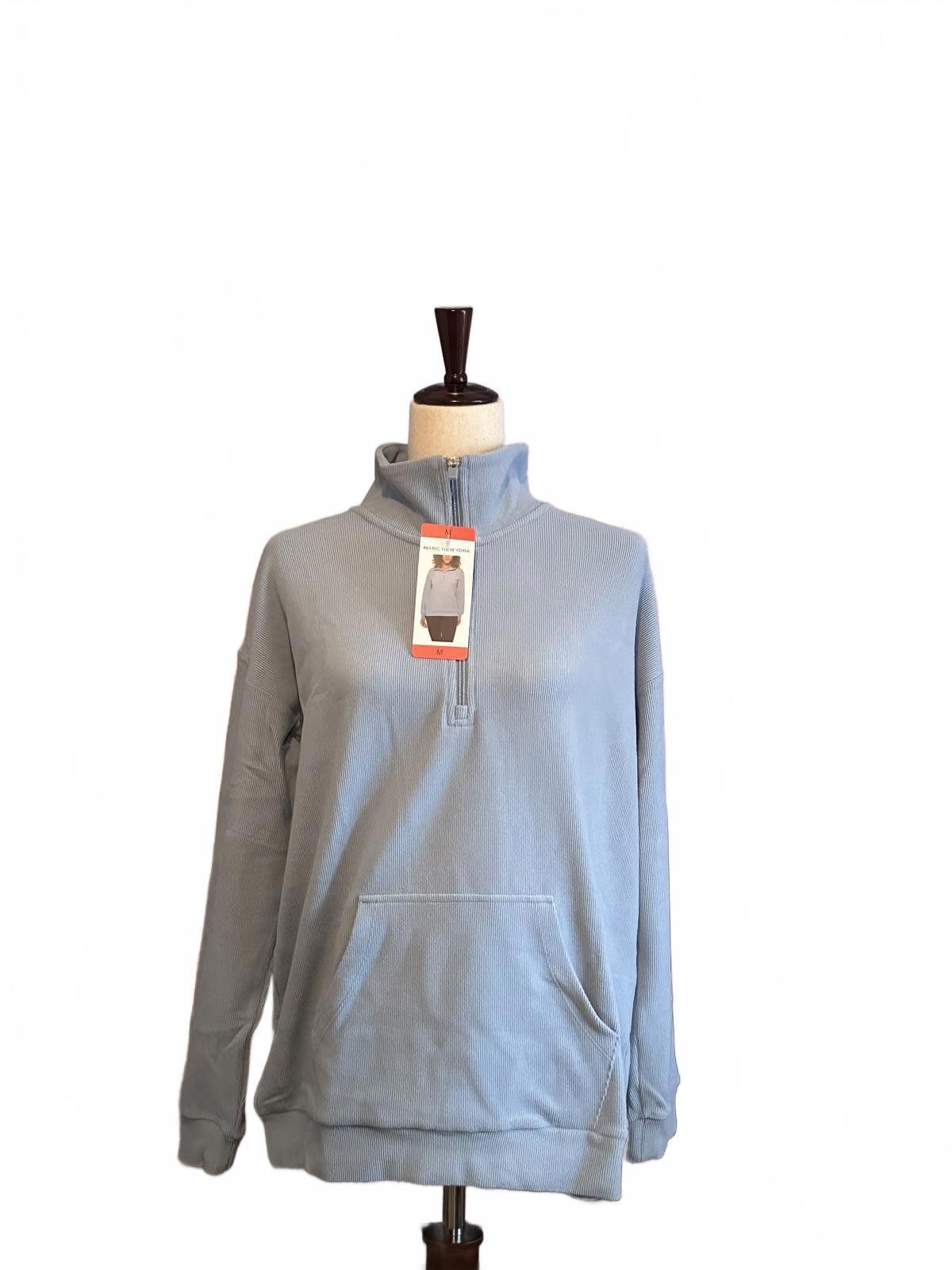 Other Marc New York Women Light Blue Half-Zip Sweatshirt M Size M / US 6-8 / IT 42-44 - 1 Thumbnail