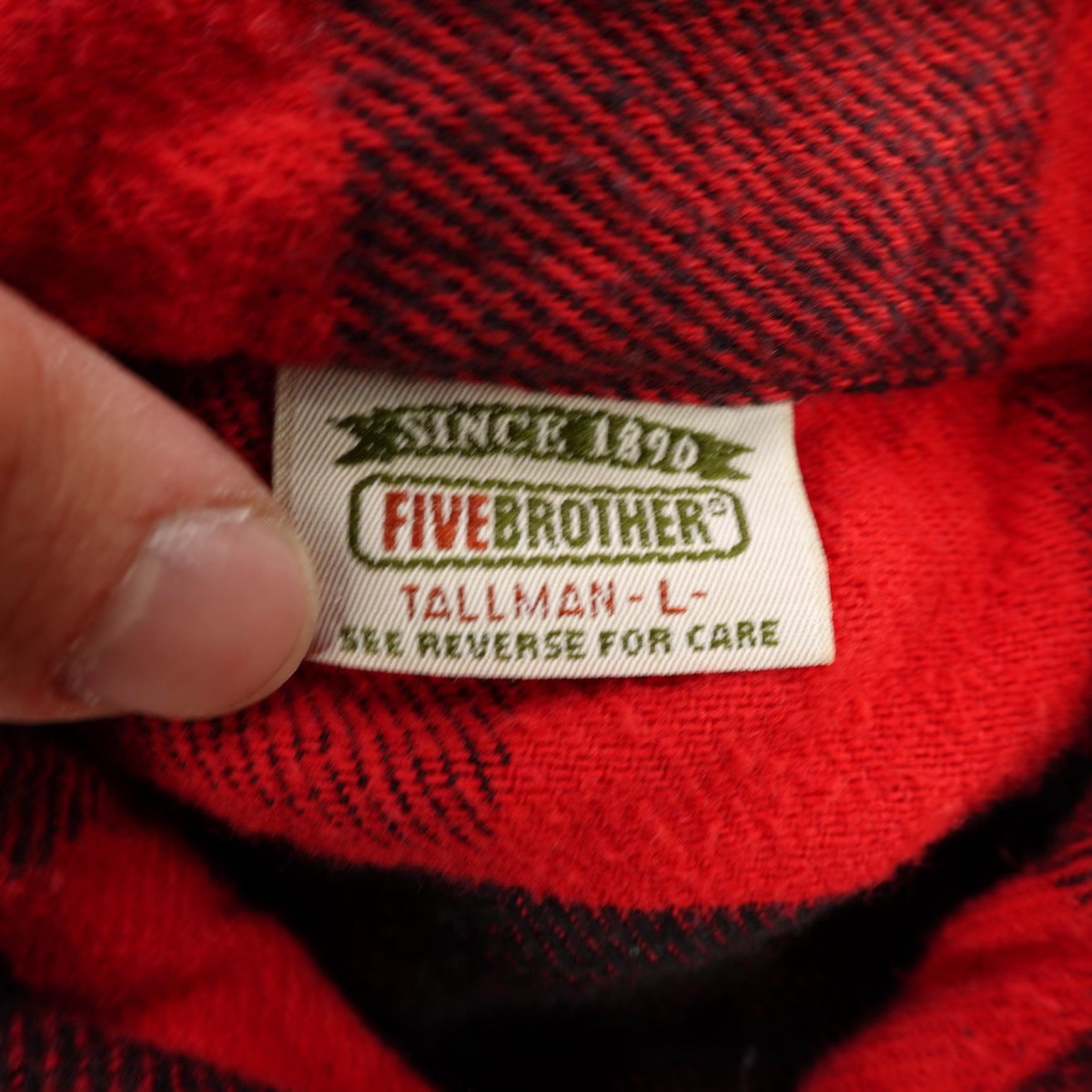 Vintage VINTAGE Five Brothers Flannel Shirt Men's Large Tall Outdoor Plaid Heavyweight Cotton Made USA 90s Size US L / EU 52-54 / 3 - 7 Thumbnail