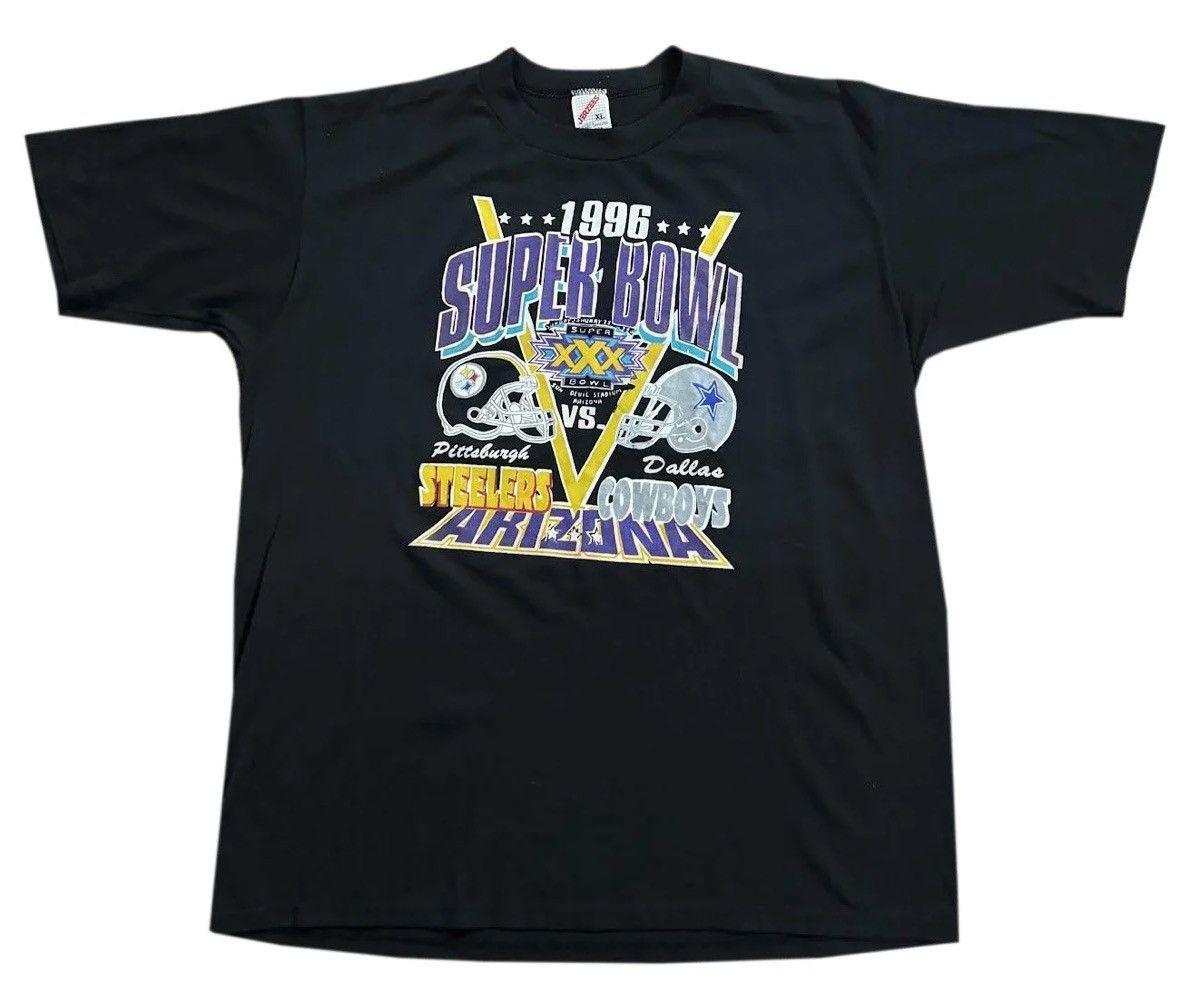 Jerzees Vintage Super Bowl XXX 1996 Steelers Vs Cowboys T Shirt XL Size US XL / EU 56 / 4 - 1 Thumbnail