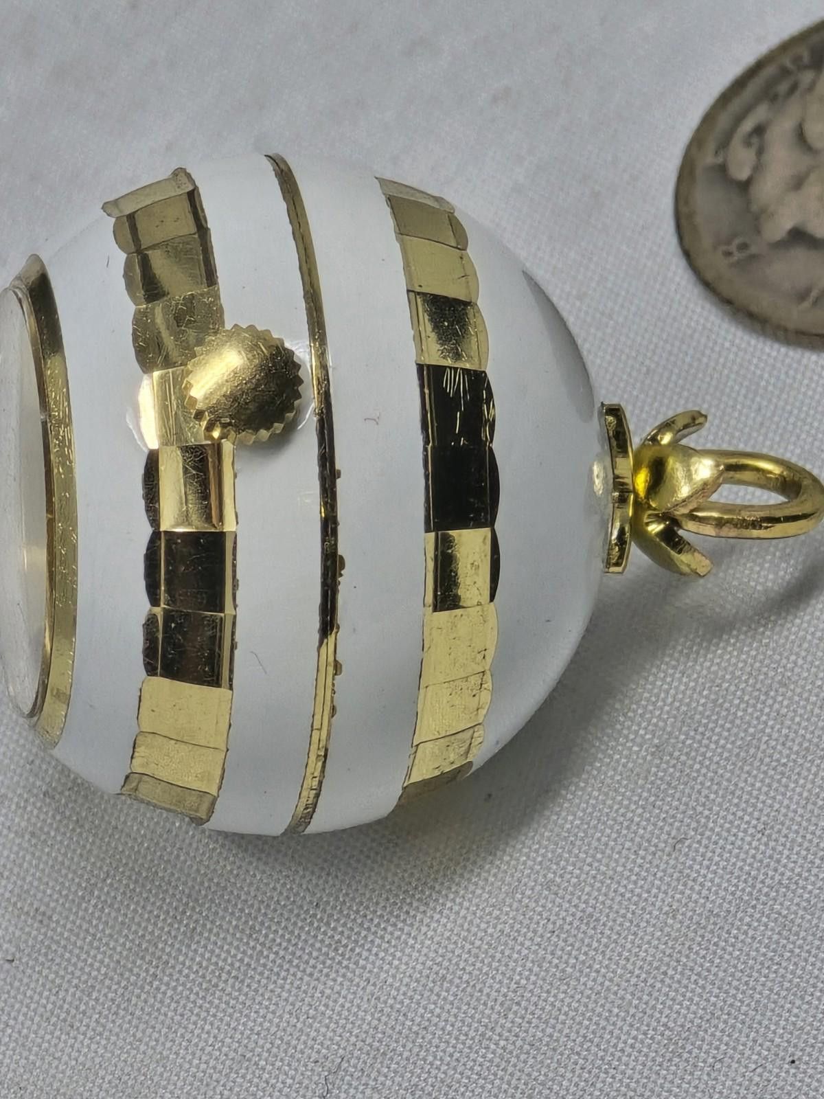 Daniel Buchler Vtg Bucherer Swiss Ball Pendant Watch - Works Enamel Detail Size ONE SIZE - 4 Thumbnail