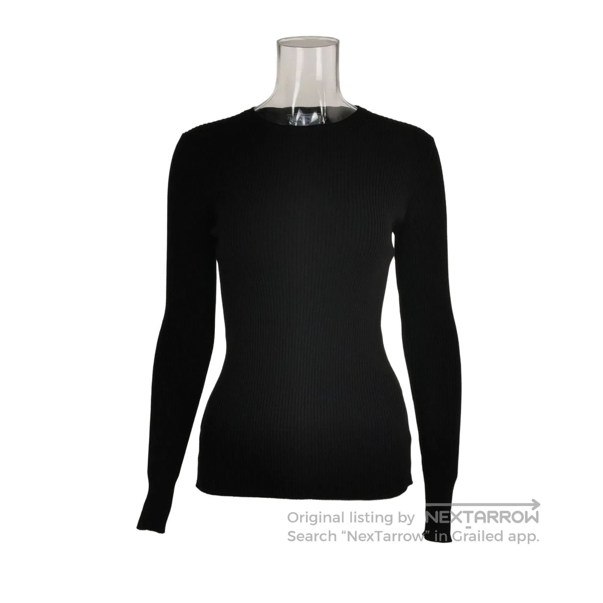 Prada Prada Black Ribbed Knit Long Sleeve Top . Size S / US 4 / IT 40 - 1 Thumbnail