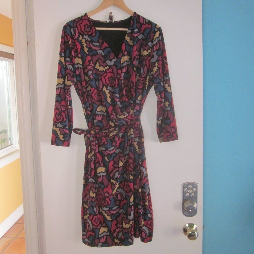 Anne Klein Anne Klein Faux Wrap Colorful Dress Size XL Size XL / US 12-14 / IT 48-50 - 1 Thumbnail