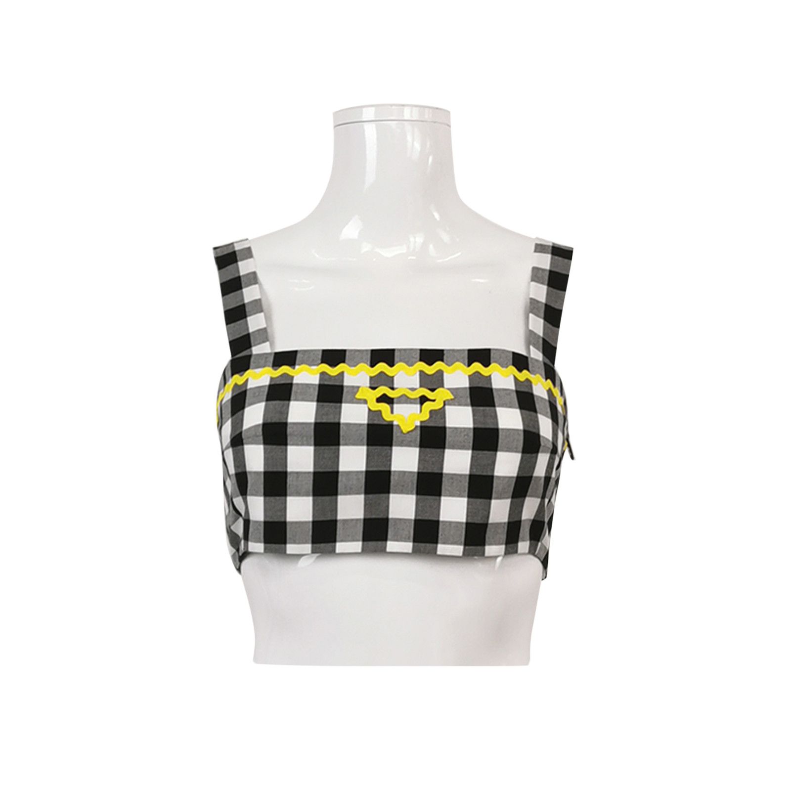 Prada Prada Gingham Check Crop Top Size 36 Size XS / US 0-2 / IT 36-38 - 1 Thumbnail