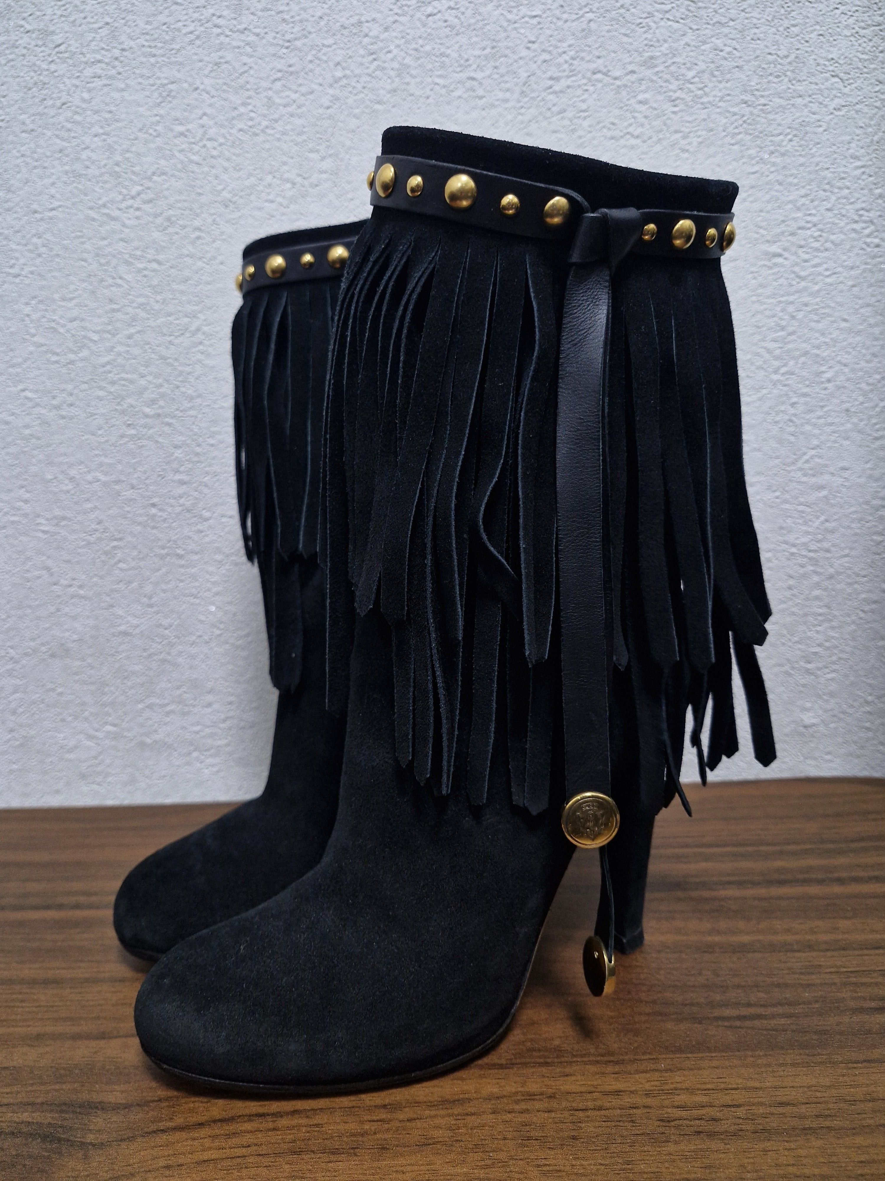 Gucci GUCCI FW08 Hysteria Baboushka Suede Fringe Boots Size US 8.5 / IT 38.5 - 1 Thumbnail