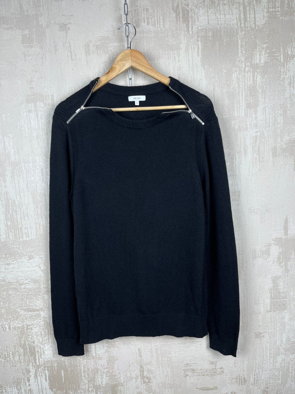 Reiss Reiss Crew Neck Shoulder Zip Sweater Nylon Wool Size US L / EU 52-54 / 3 - 4 Thumbnail