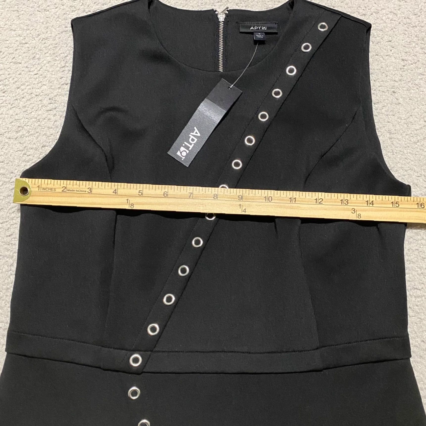 Apt. 9 Apt. 9 Dress Womens 6 Black Bodycon Sheath Sleeveless Round Neck Zip NWT Vintage No Size M / US 6-8 / IT 42-44 - 7 Thumbnail