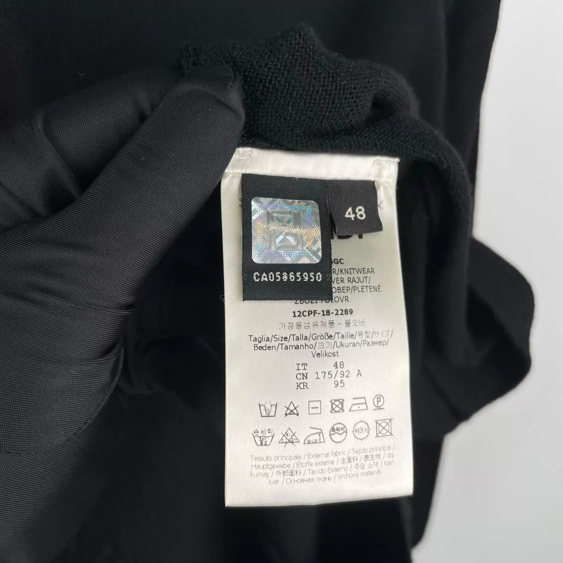Fendi FENDI Cotton Sweater 48 Black 260514JCLYGA3 Size US M / EU 48-50 / 2 - 6 Thumbnail