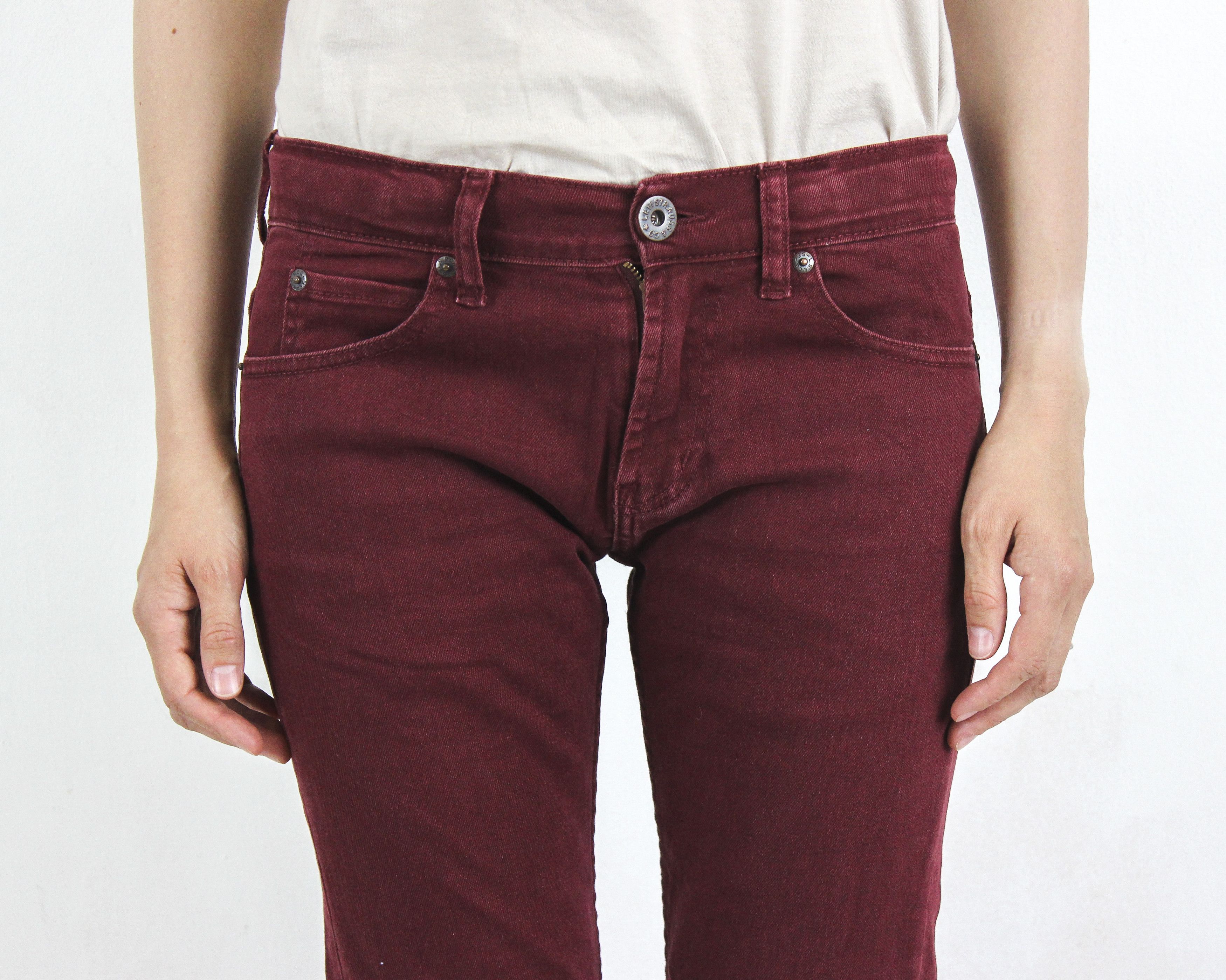 Levi's 511 Denim Jeans Straight Trousers Regular Pants Burgundy Size 28" / US 6 / IT 42 - 5 Thumbnail