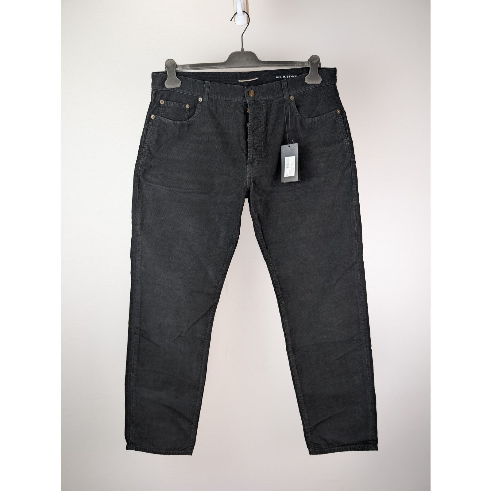 Saint Laurent Paris o1rshd1 Relaxed Straight Corduroy Denim Jeans Spring Black Size US 36 / EU 52 - 1 Thumbnail