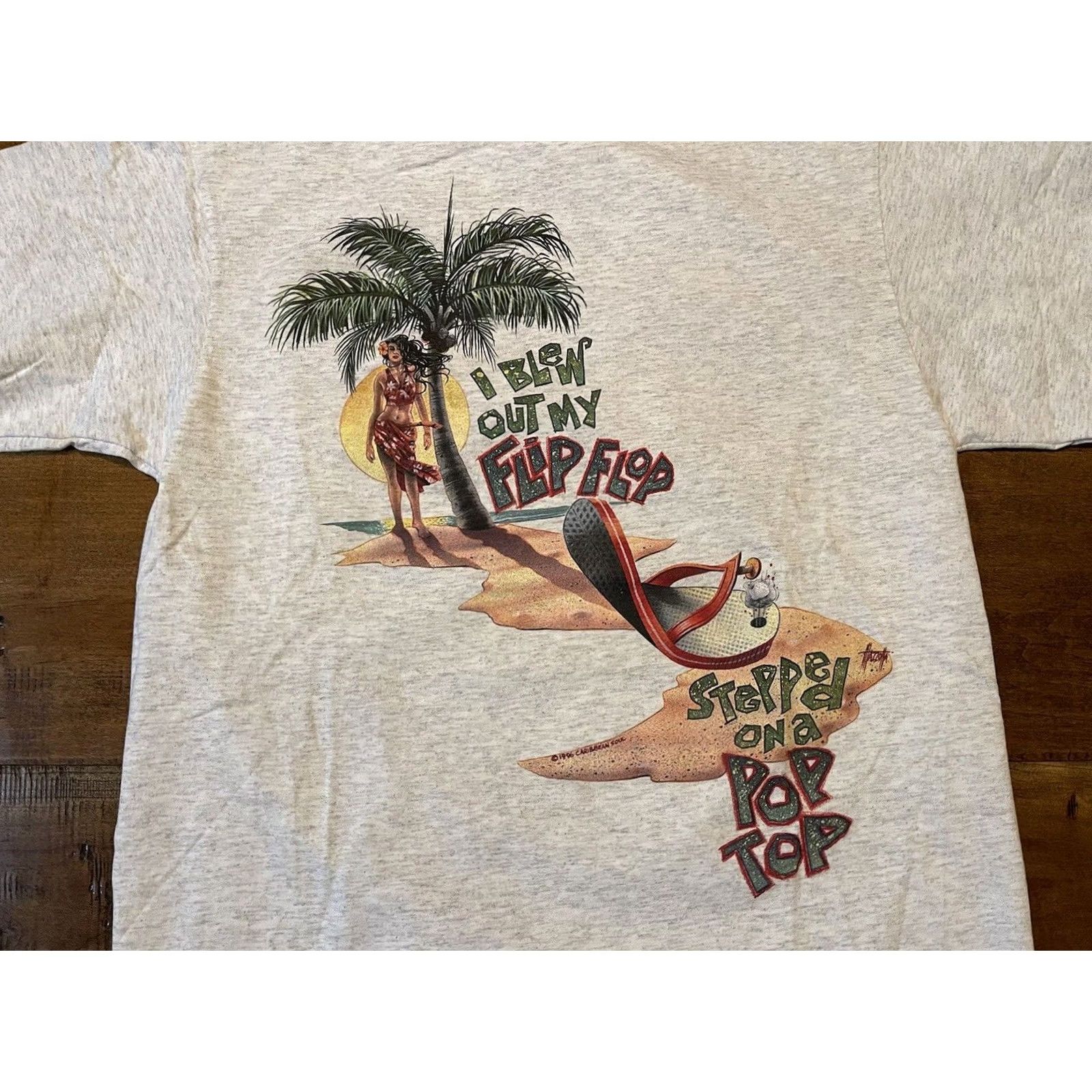 Vintage VINTAGE Caribbean Soul T-Shirt Margaritaville Parrot Jimmy Buffet USA Adult L Gray Mens Size US L / EU 52-54 / 3 - 4 Thumbnail