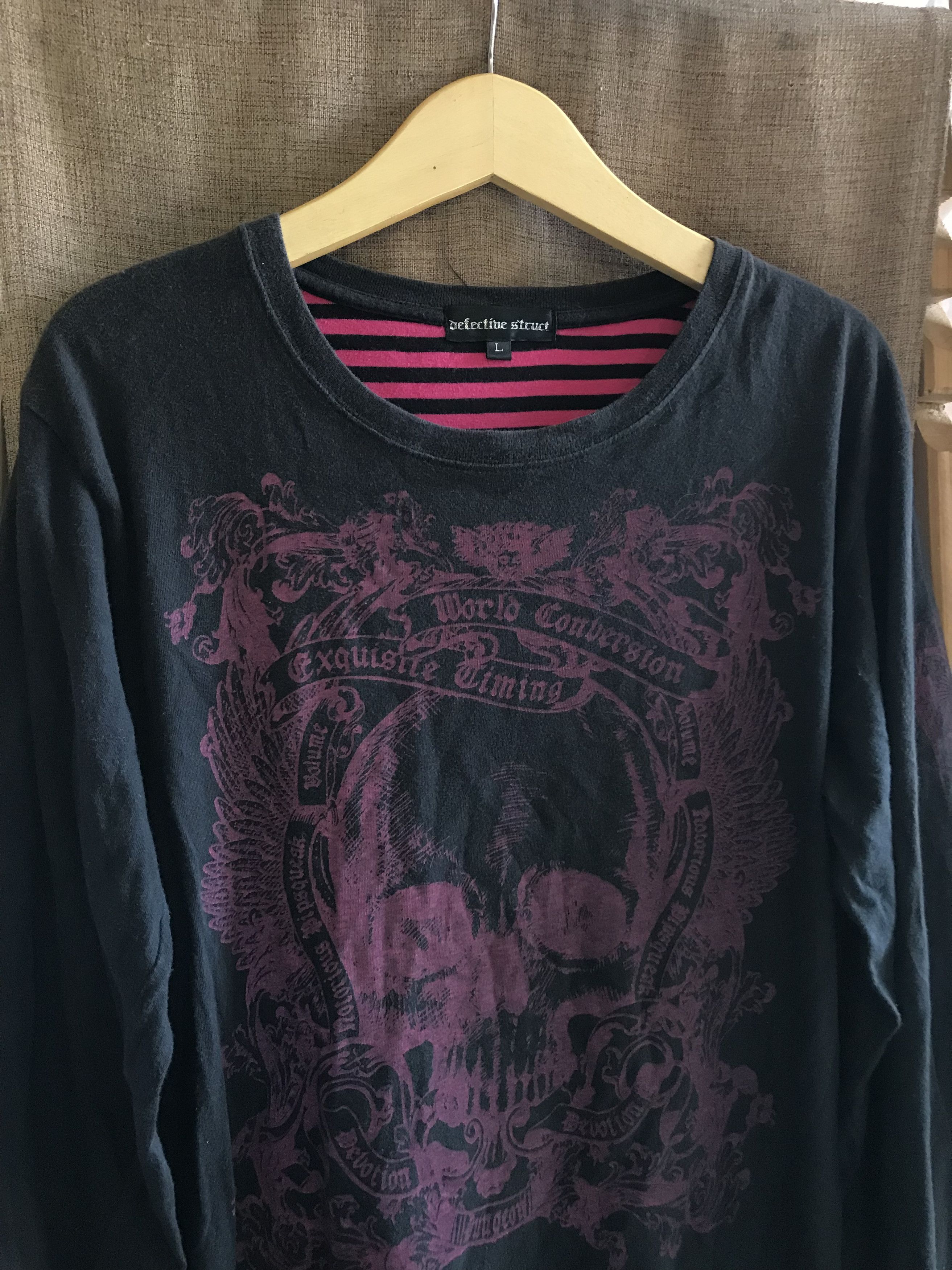 Japanese Brand Defective Struct Japanese Faded Skull Wings Tee Size US M / EU 48-50 / 2 - 2 Thumbnail