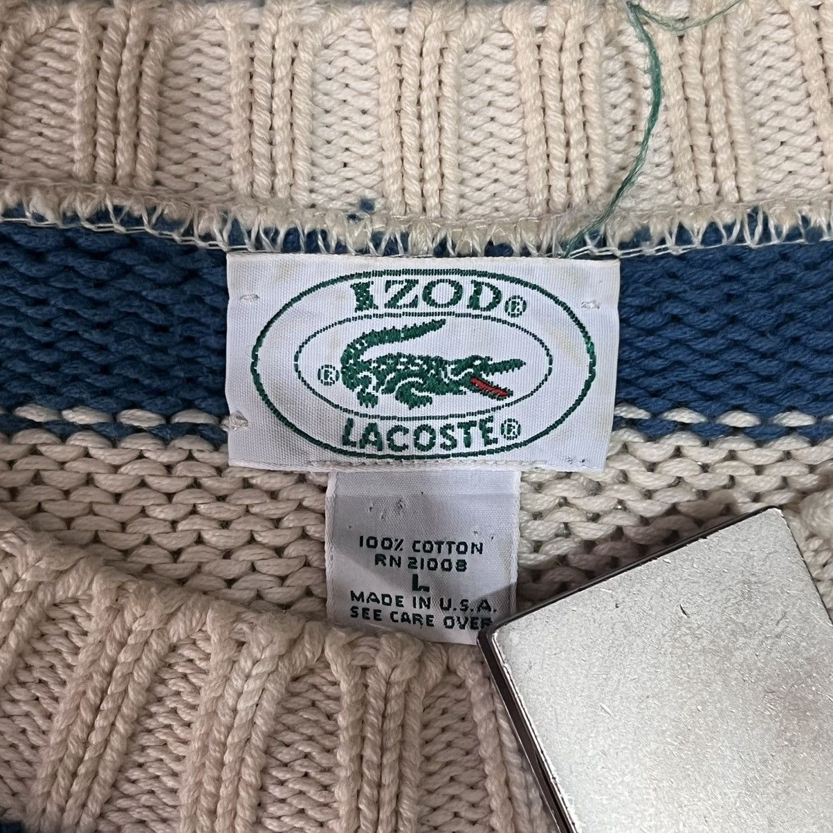 Lacoste Vintage Lacoste izod knit sweater striped Size US L / EU 52-54 / 3 - 6 Thumbnail