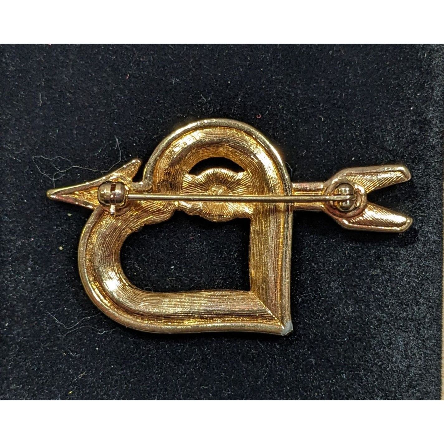 Swarovski Vintage Swarovski Heart And Arrow Brooch Gold Tone With Cryt Size ONE SIZE - 4 Thumbnail