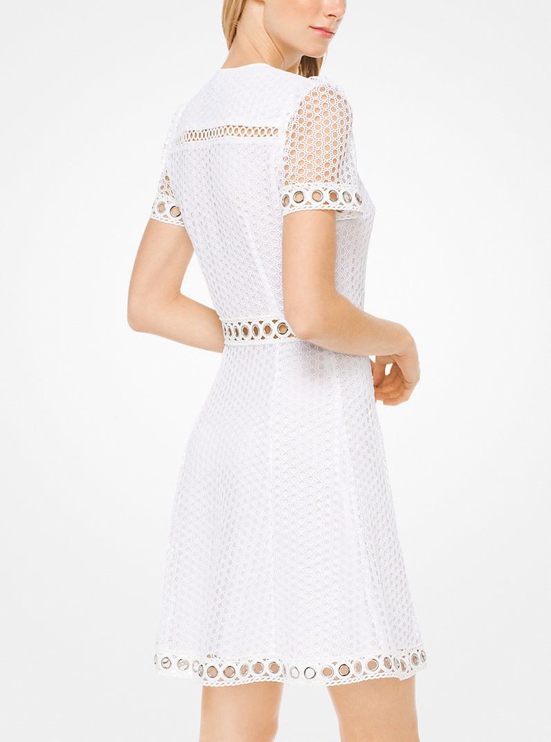 Michael Kors Michael Kors Womens White Lace Dress Grommet Detail Size S / US 4 / IT 40 - 2 Thumbnail