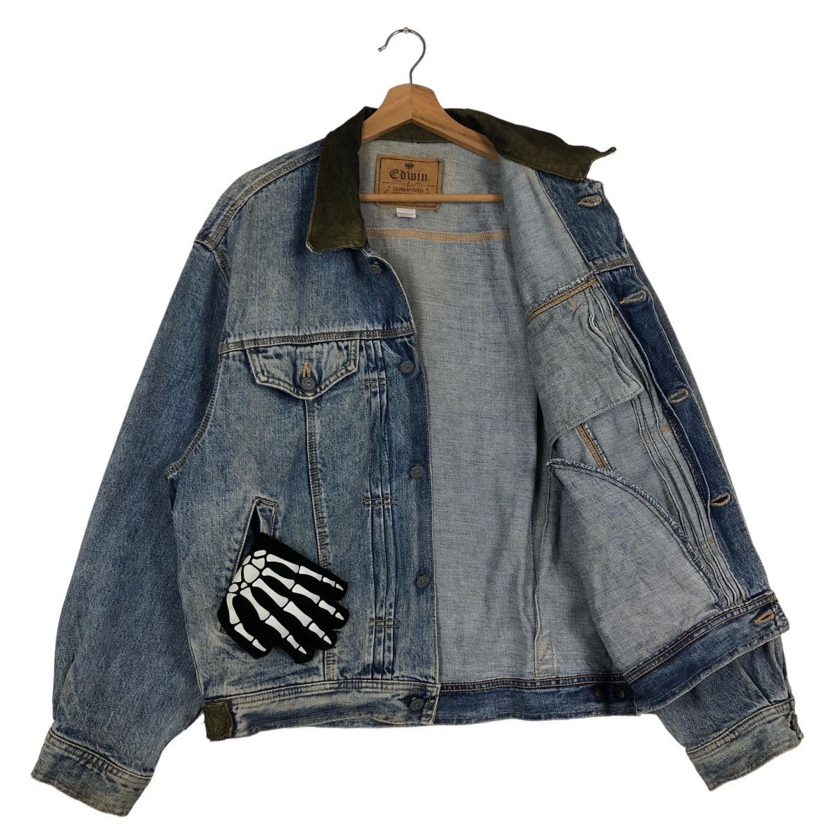 Vintage 🔥80s Vintage Edwin Denim Jacket Union Made Biker Racer Wear Size US L / EU 52-54 / 3 - 8 Thumbnail