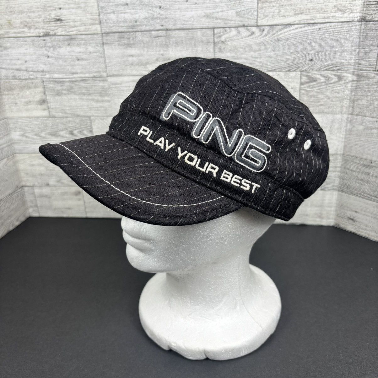 PING PING play your best stitched logo black pinstripe golf hat Size ONE SIZE - 1 Thumbnail