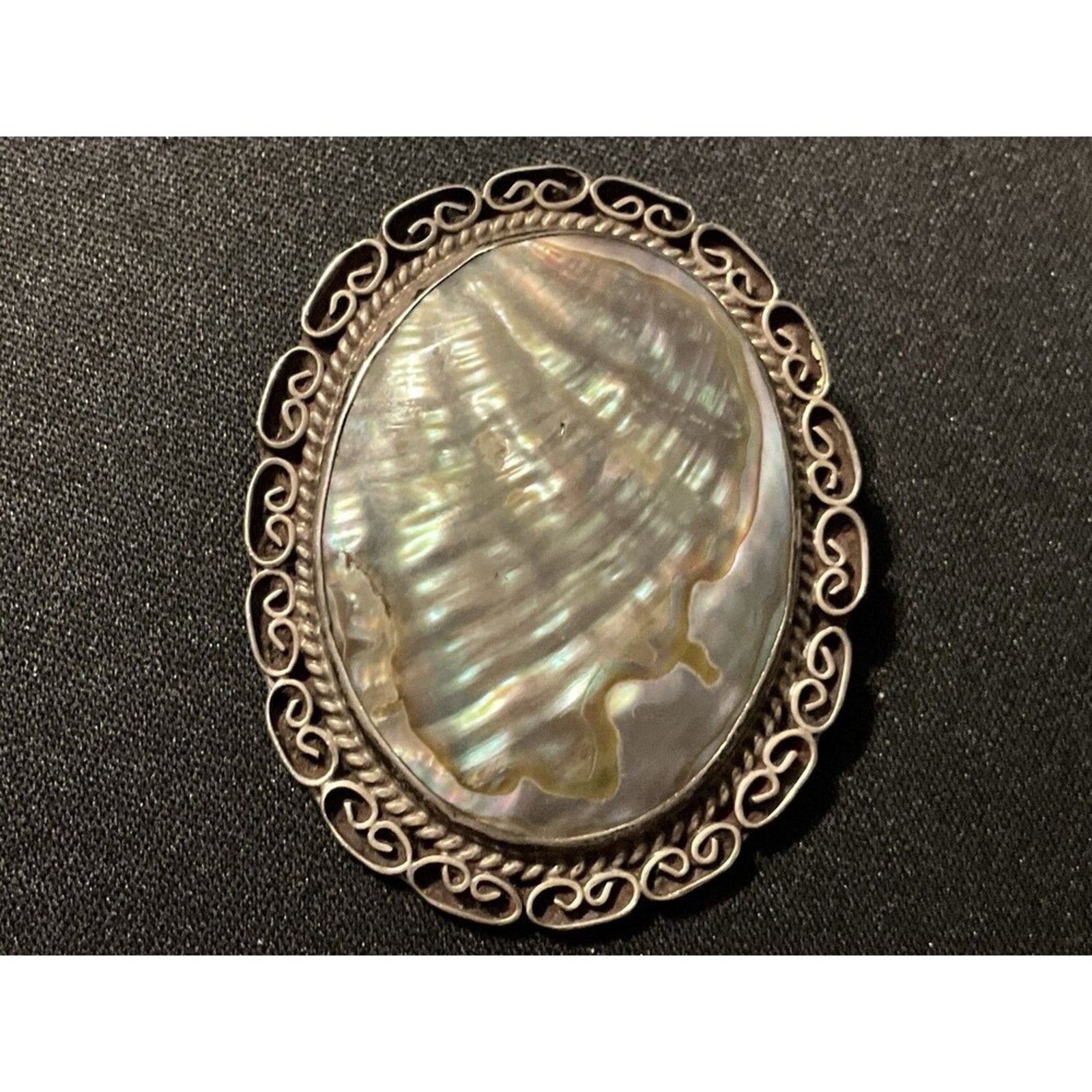 Other Vintage 925 Abalone Brooch/Pedant Signed Size ONE SIZE - 2 Thumbnail