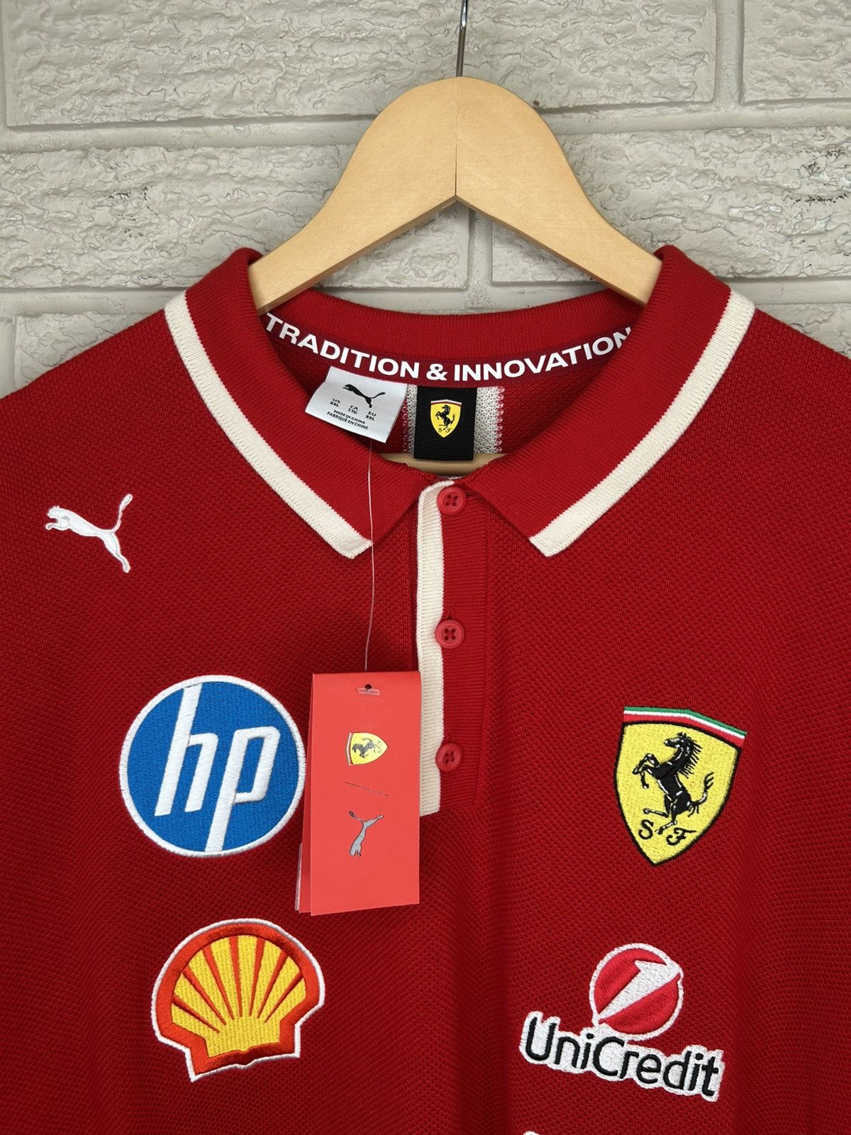 Ferrari × Puma Puma Ferrari Scuderia Knit Polo Shirt Size US XXL / EU 58 / 5 - 16 Thumbnail