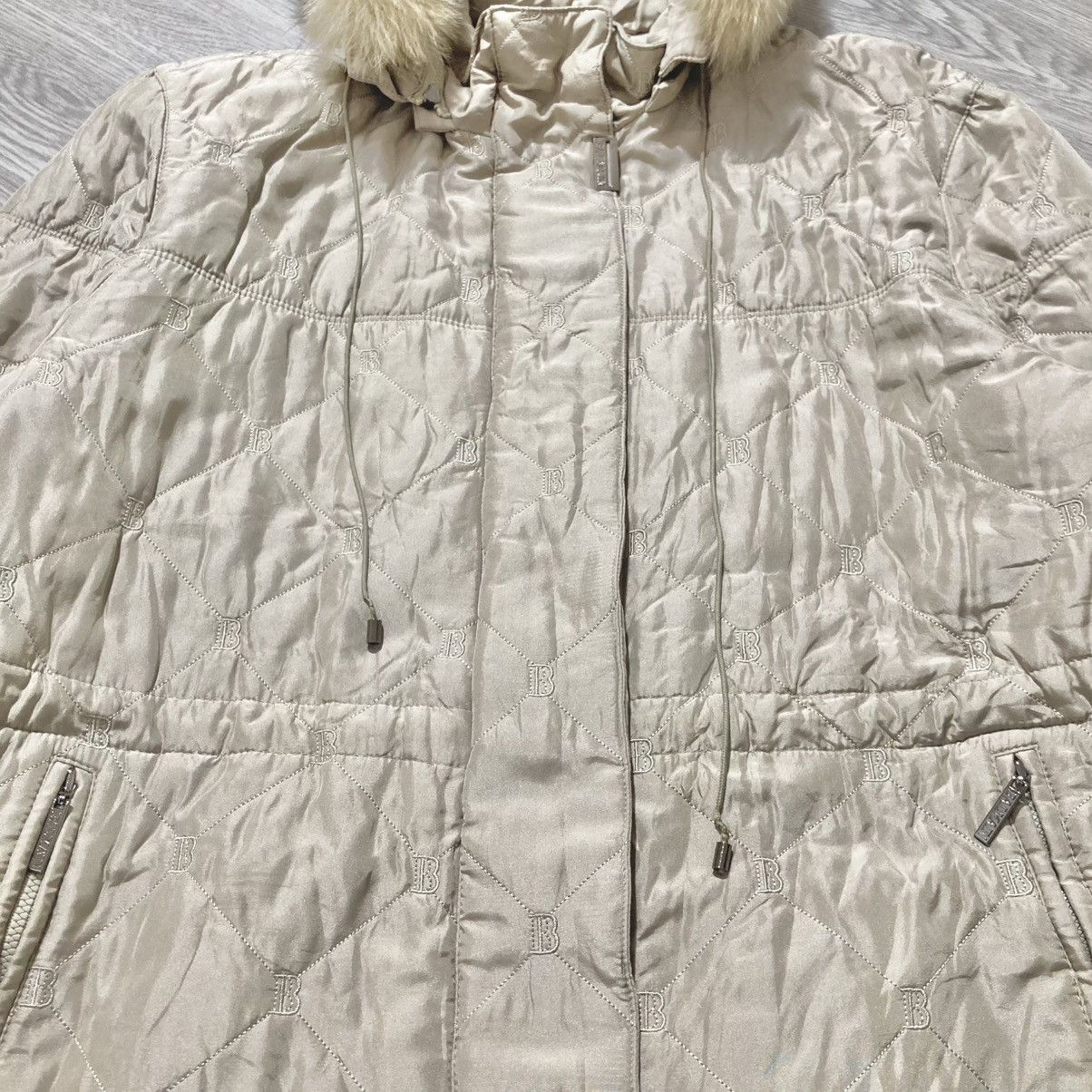 Balmain Balmain Paris Monogram Quilted Fur Long Jacket Beige Luxury Size US XL / EU 56 / 4 - 3 Thumbnail