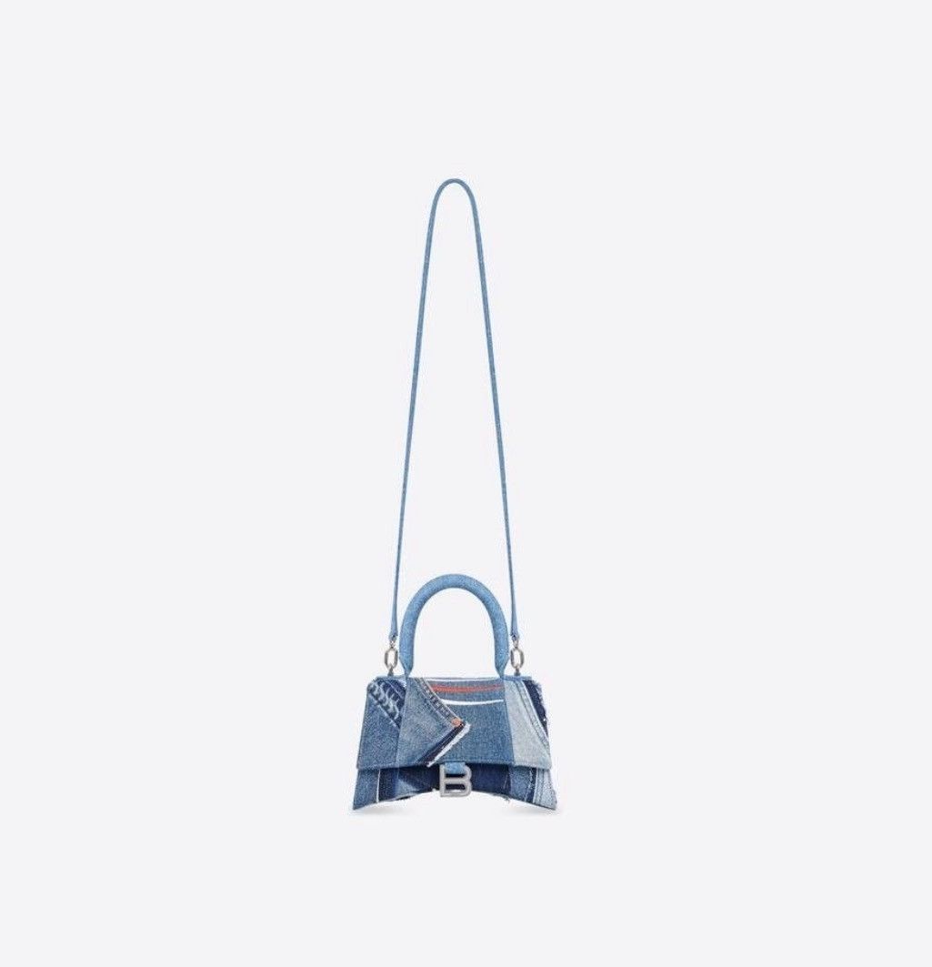 Balenciaga Hourglass Small Denim Hand Bag In Denim Size ONE SIZE - 5 Thumbnail