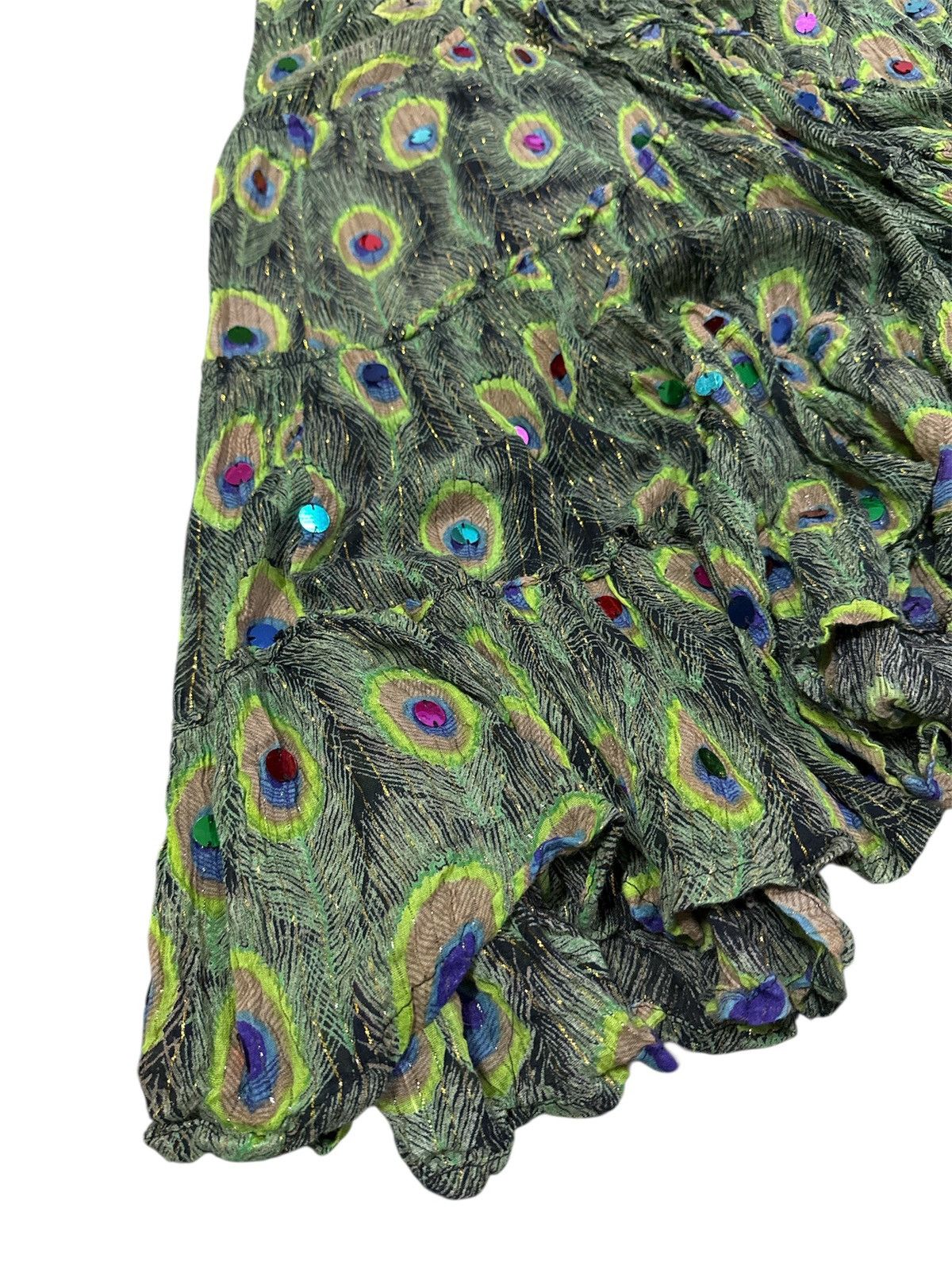 GOA 2000s vintage Goa Peacock Feather Skirt Size 30" / US 8 / IT 44 - 2 Thumbnail