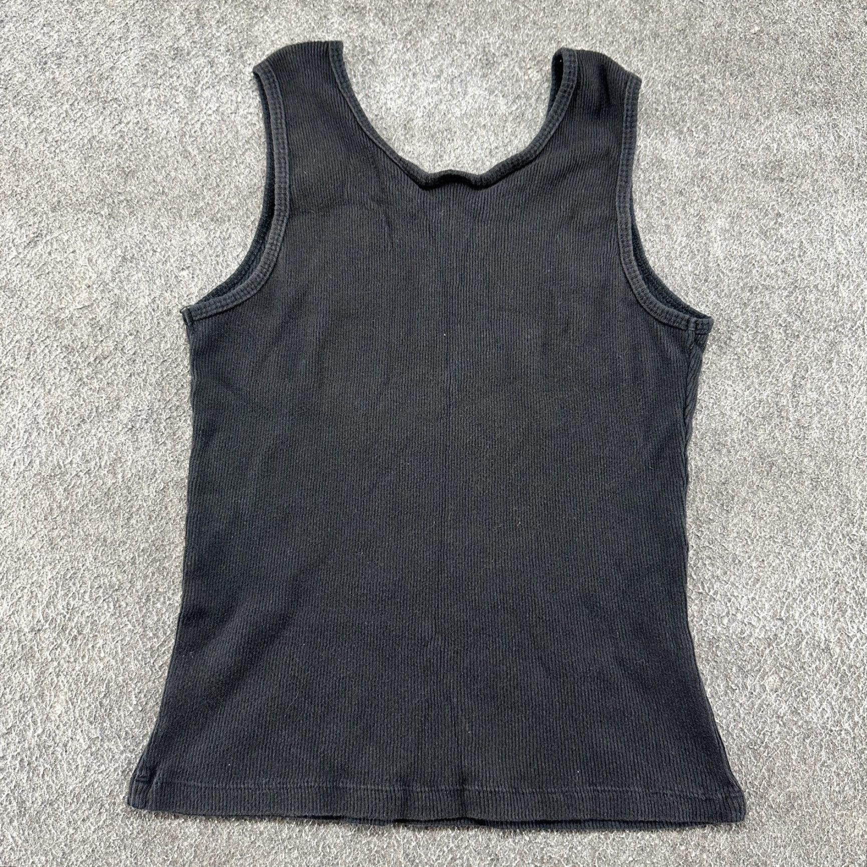 Vintage VINTAGE Ellemnno Shirt Women XL Black Tank Top Ribbed Knit Cotton Sleeveless Y2K Size XL / US 12-14 / IT 48-50 - 4 Thumbnail