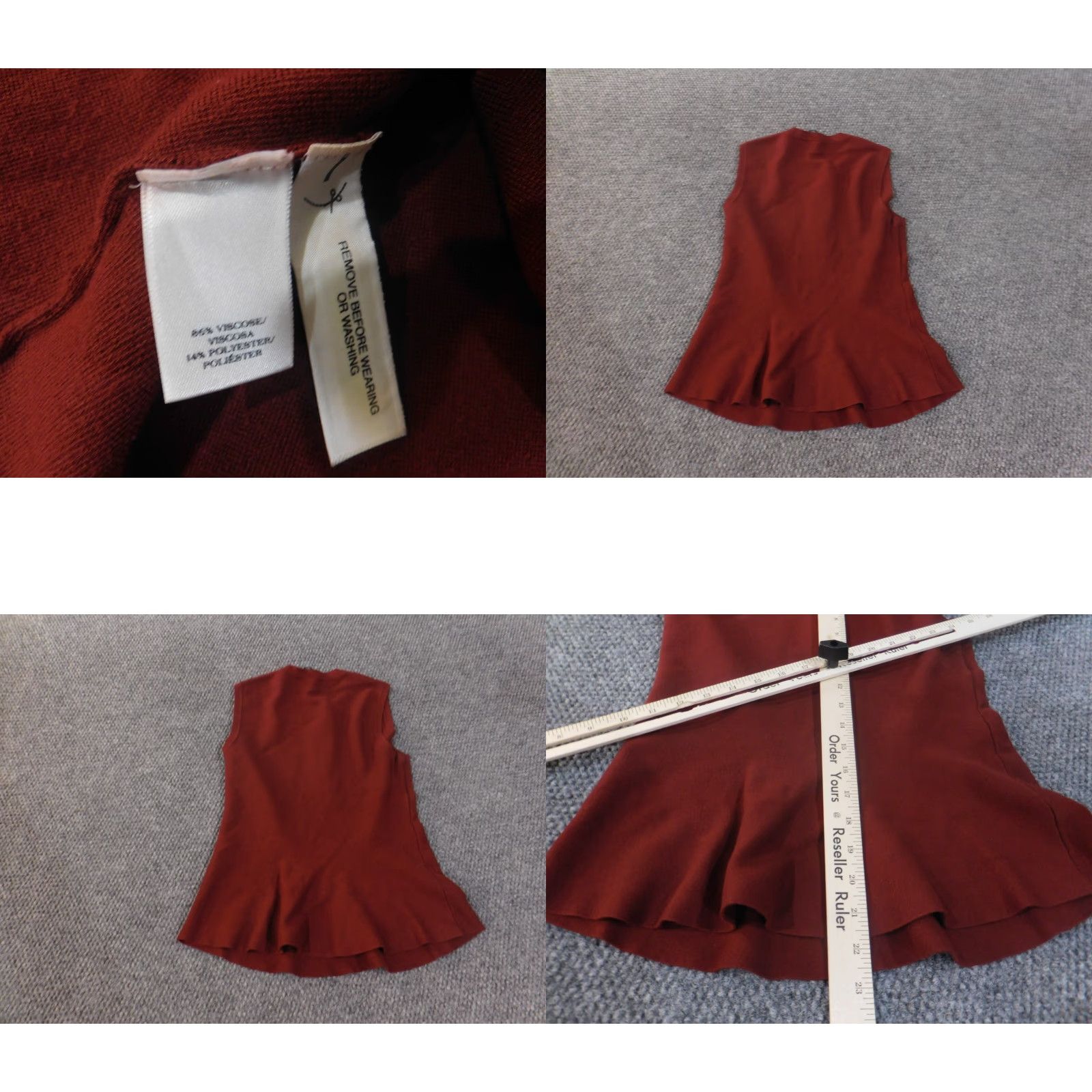 Ann Taylor Ann Taylor Blouse Shirt Womens Medium Red Sleeveless Viscose Knit Stretch Casual Crew Neck Pullover Regular M Size M / US 6-8 / IT 42-44 - 8 Thumbnail