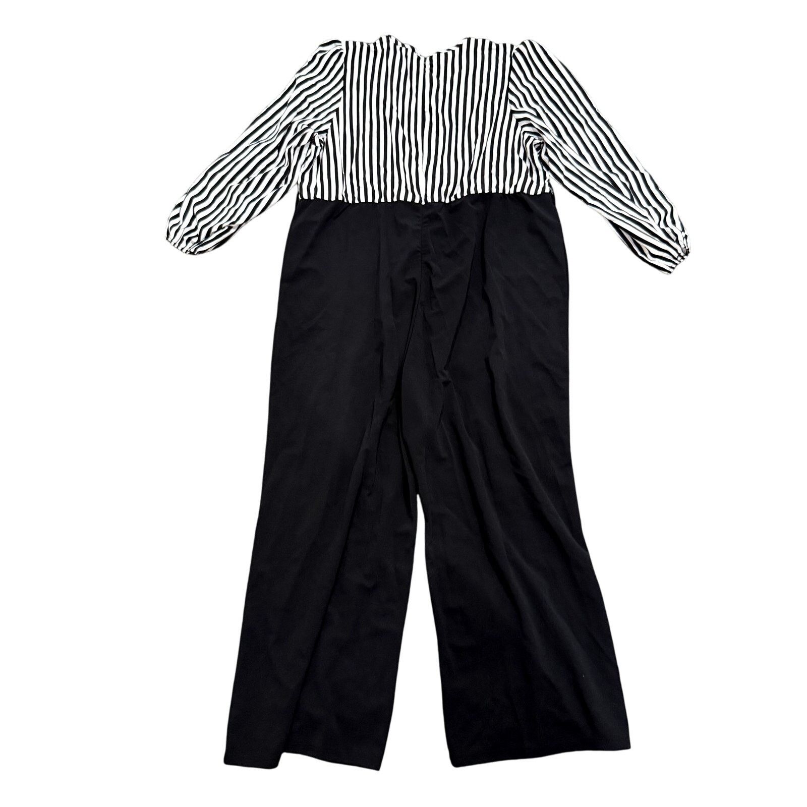 Shein Women's Striped Long Sleeve Wide Leg Jumpsuit, Size 4XL Size 42" / US 20 - 2 Thumbnail