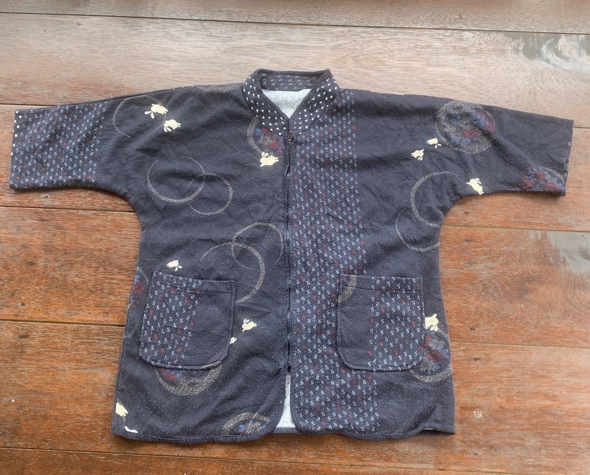 Japanese Brand Vintage sakura Japan fleece kimono style jacket Size US L / EU 52-54 / 3 - 1 Thumbnail