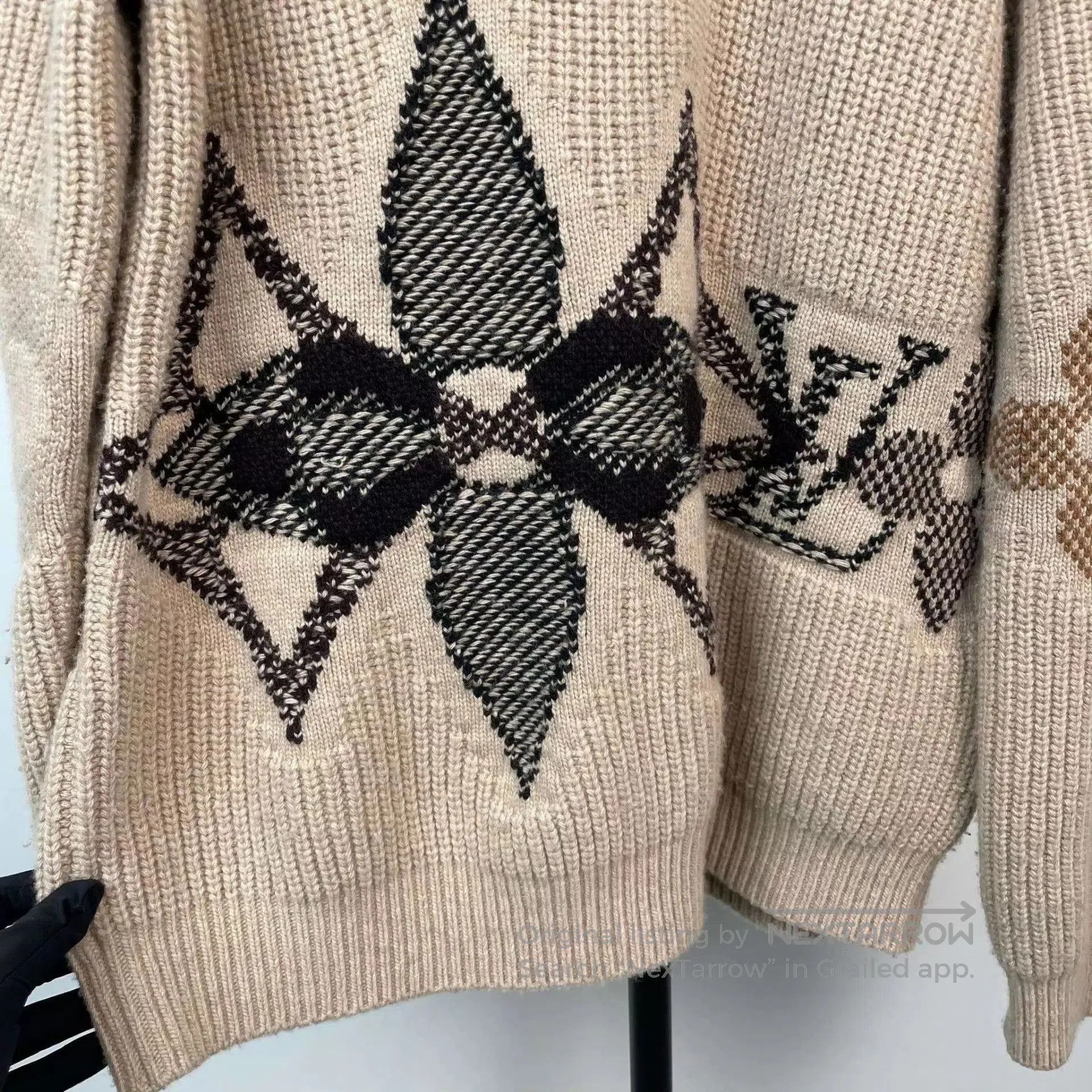 Louis Vuitton Beige Patterned Knit Sweater. Size US S / EU 44-46 / 1 - 4 Thumbnail