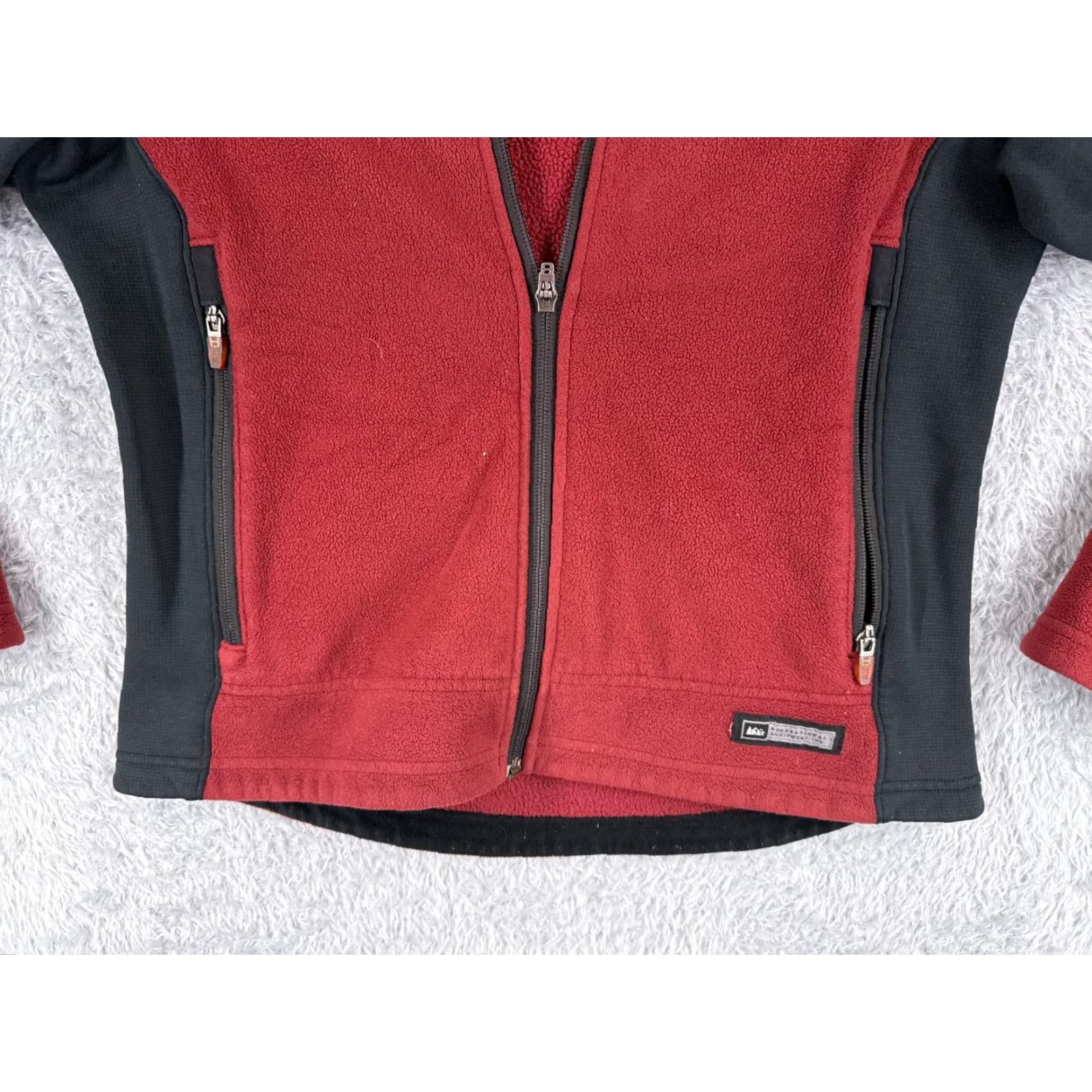 Vintage REI Jacket Women Medium Red Black Full Zip Polyester Fleece Mock Neck Casual Travel Workwear Size M / US 6-8 / IT 42-44 - 5 Thumbnail