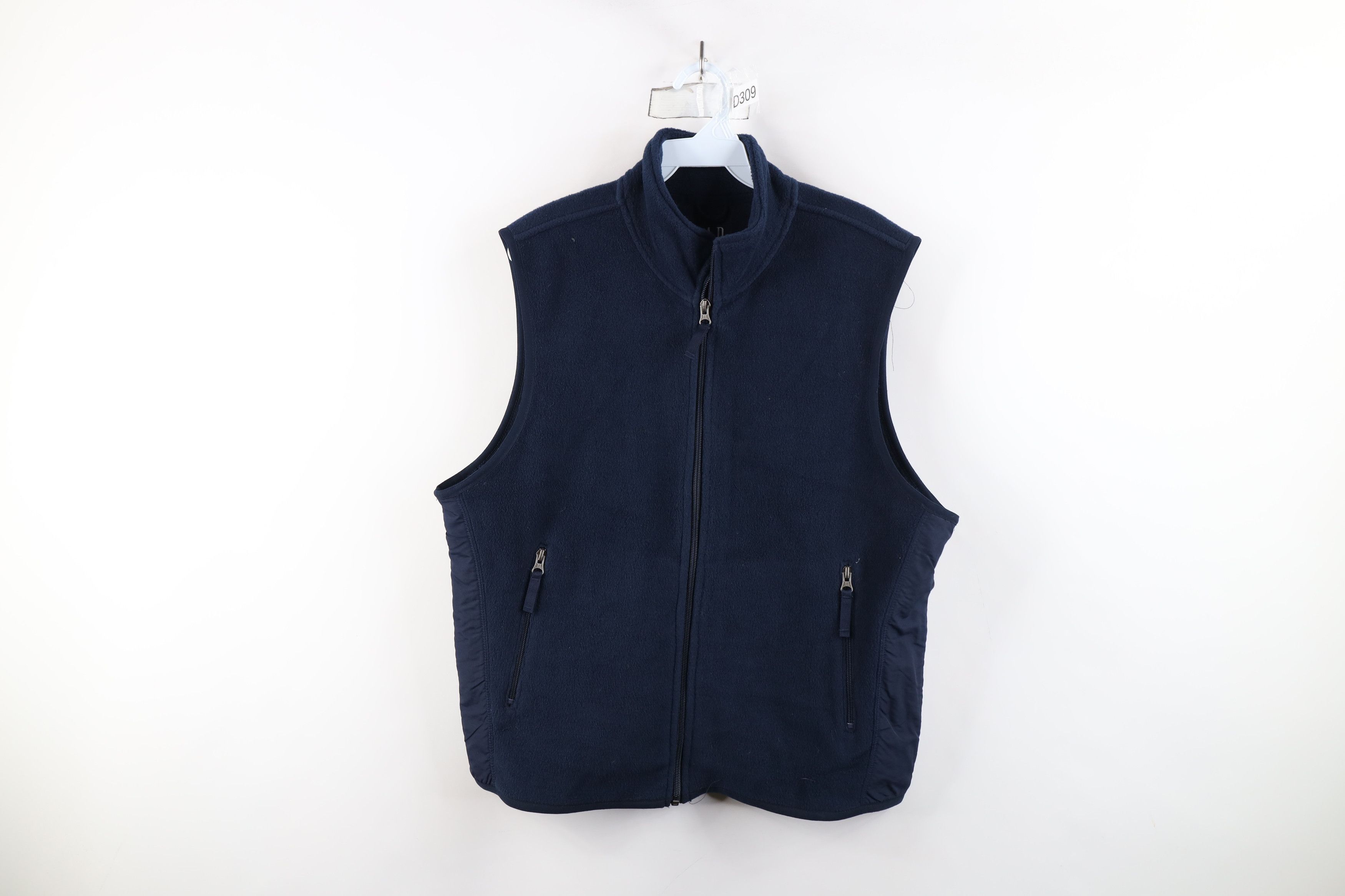 Gap × Vintage Vintage 90s Gap Faded Blank Full Zip Fleece Vest Jacket Blue Size US S / EU 44-46 / 1 - 1 Thumbnail