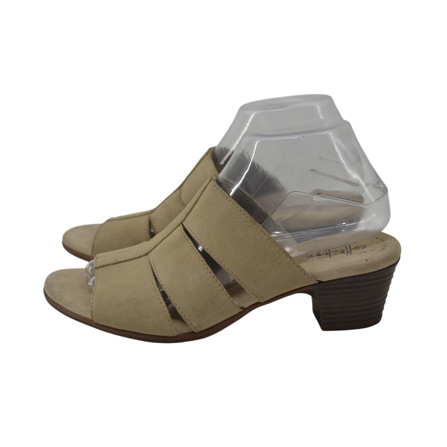 Clarks Clarks Size 8 Womens Tan Beige Leather Slip On Sandals Mules Size US 8 / IT 38 - 1 Thumbnail