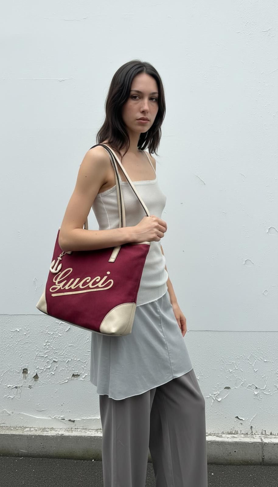 Gucci Gucci - Burgundy and Cream Tote Bag Size ONE SIZE - 3 Thumbnail