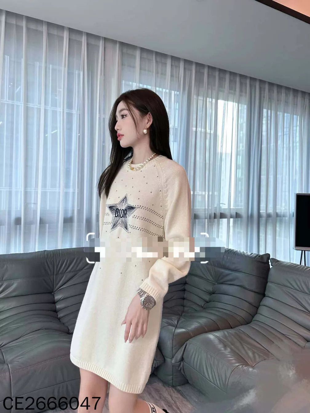 Dior Dior Cream White Wool Lucky Star Dress Women's Size XL / US 12-14 / IT 48-50 - 6 Thumbnail
