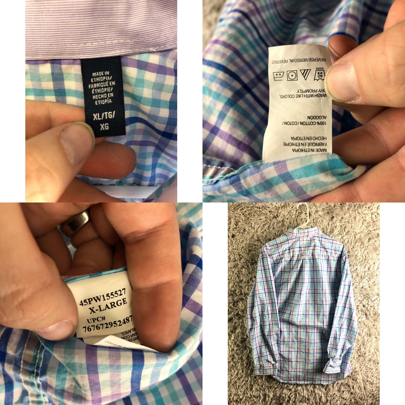 Izod Izod Mens XL Button-Down Long Sleeve Collared Striped Multicolor Blue Shirt Size US XL / EU 56 / 4 - 8 Thumbnail